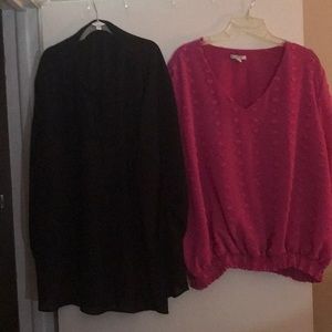 2 Tops pink and black 22/24 & 3X